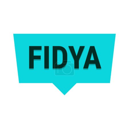Illustration for Fidya Turquoise Vector Callout Banner with Information on Donations and Seclusion During Ramadan - Royalty Free Image