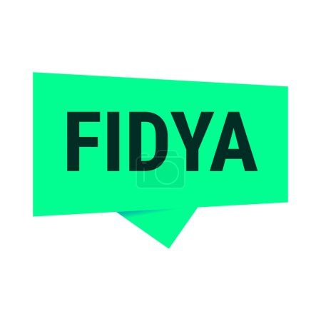 Illustration for Fidya Green Vector Callout Banner with Information on Donations and Seclusion During Ramadan - Royalty Free Image