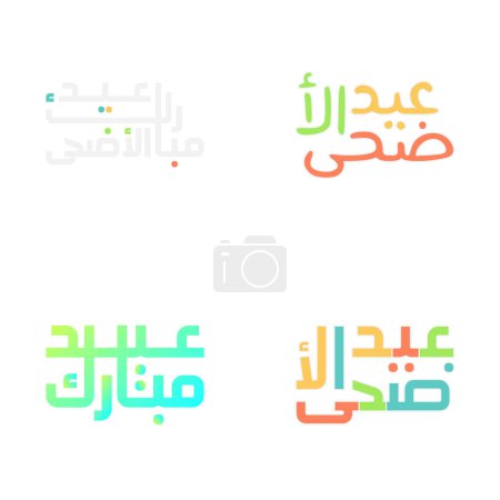 Illustration for Arabic Calligraphy Typography Set for Eid Mubarak and Ramadan - Royalty Free Image