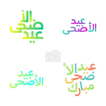 Téléchargez les illustrations : Belle Aïd Moubarak Typographie pour salutations festives - en licence libre de droit