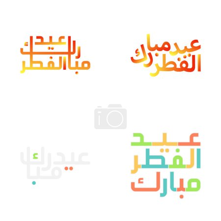 Photo for Eid Mubarak Illustration with Elegant Arabic Calligraphy Typography - Royalty Free Image