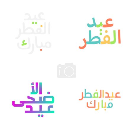 Téléchargez les illustrations : Célébrez l'Aïd avec une belle calligraphie arabe Typographie - en licence libre de droit