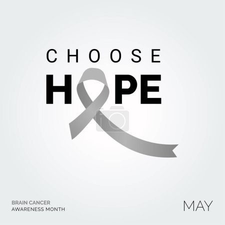 Téléchargez les illustrations : L'espoir brille la conscience la plus brillante du cancer du cerveau - en licence libre de droit