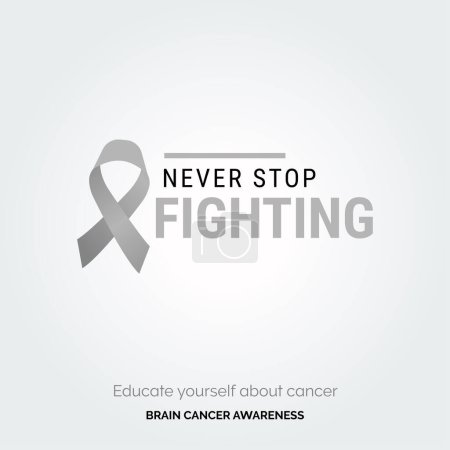 Illustration for Courageous Hearts. Hopeful Background Brain Cancer - Royalty Free Image