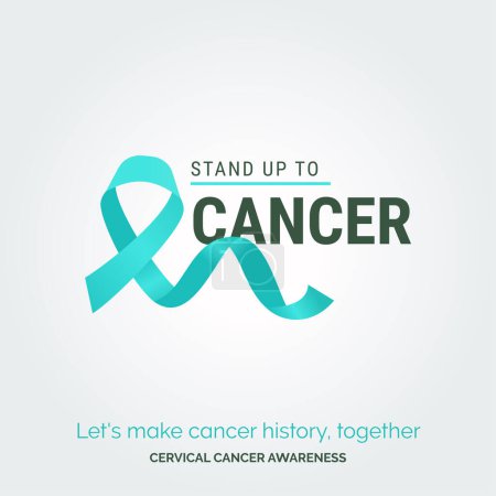 Illustration for Courageous Women. Strong against Cervical Cancer with Vector Background - Royalty Free Image