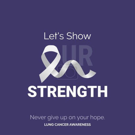 Illustration for Strength in Art. Vector Background Lung Cancer - Royalty Free Image