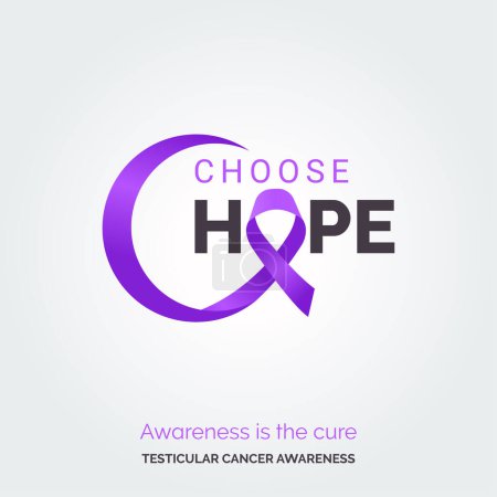 Illustration for Empower Hope. Testicular Cancer Awareness Vector Background - Royalty Free Image