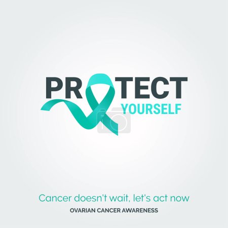Illustration for Triumph Over Challenges. Vector Background Ovarian Cancer Drive - Royalty Free Image