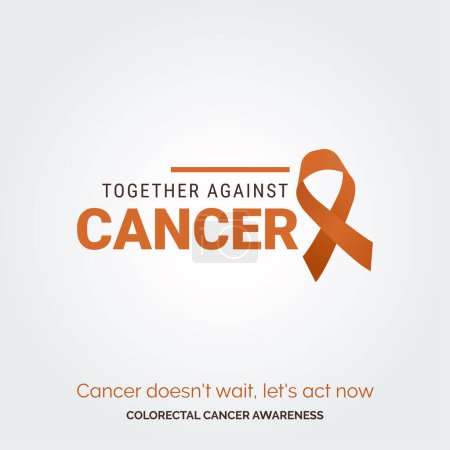 Téléchargez les illustrations : S'unir pour une cause Contexte vectoriel Sensibilisation au cancer colorectal - en licence libre de droit