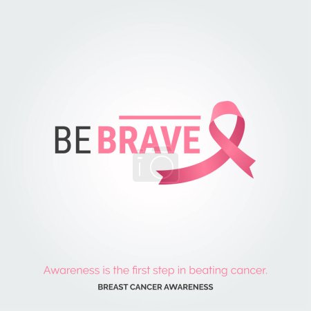 Ilustración de Corazones rosados valientes: diseño del cáncer de pecho - Imagen libre de derechos