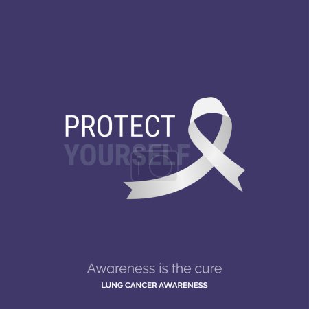 Illustration for Crafting a Cure. Vector Background Lung Cancer Initiative - Royalty Free Image