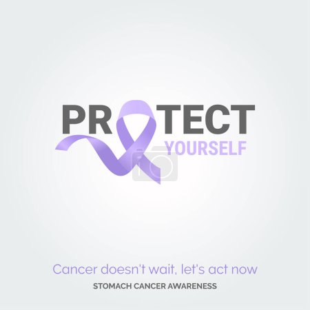 Illustration for Triumph Over Challenges. Vector Background Stomach Cancer Drive - Royalty Free Image