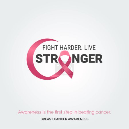 Téléchargez les illustrations : Éclaircir le rose : conception de sensibilisation au cancer du sein - en licence libre de droit