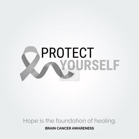 Illustration for Empowering Warriors with a Hopeful Background Brain Cancer - Royalty Free Image