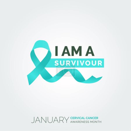 Illustration for Triumph Over Cervical Cancer Challenges Vector Background Awareness Posters - Royalty Free Image