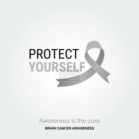 Illustration for Strength Through Design Brain Cancer Template - Royalty Free Image