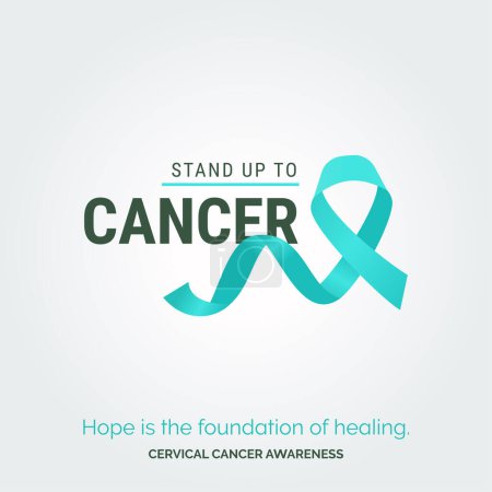 Illustration for Triumph Over Cervical Cancer Challenges in Stylish Vector Background - Royalty Free Image