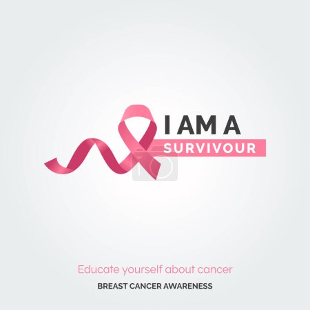 Illustration for Empower Hope with Pink Art: Breast Cancer - Royalty Free Image