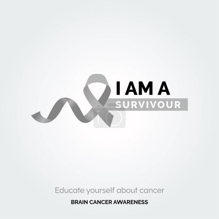 Illustration for Empowering Art for Brain Cancer Awareness - Royalty Free Image