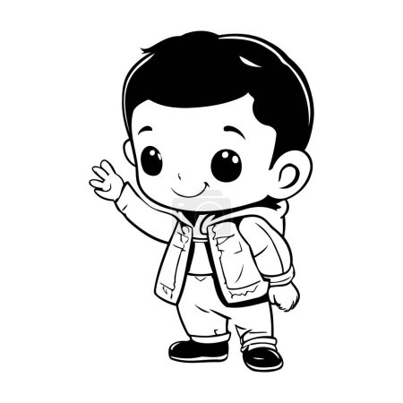 Illustration for Cute boy with backpack. Vector illustration of a schoolboy. - Royalty Free Image