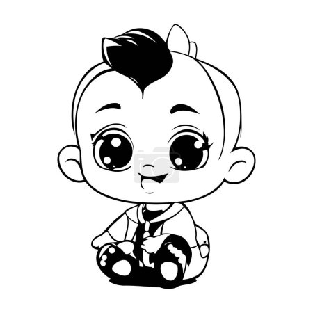 Illustration for Cute little baby boy cartoon vector illustration graphic design vector illustration graphic design - Royalty Free Image