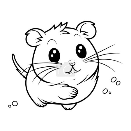 Photo for Illustration of Cute Hamster Cartoon Character for Coloring Book - Royalty Free Image