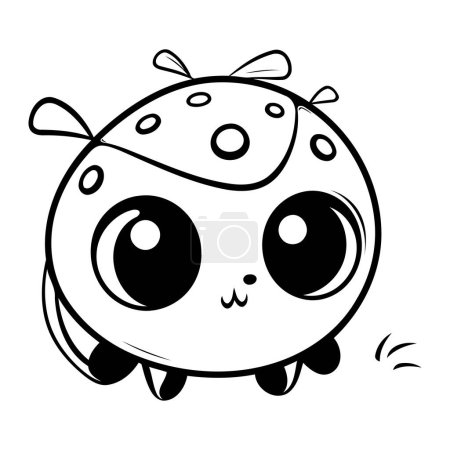Illustration for Cute kawaii ladybug isolated on white background. Vector illustration. - Royalty Free Image
