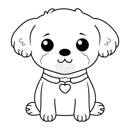 Illustration for Cute dog. Vector illustration for coloring book. Cartoon style. - Royalty Free Image