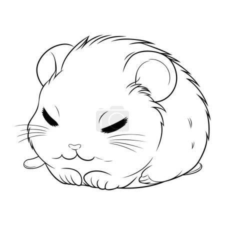 Téléchargez les illustrations : Joli hamster isolé sur fond blanc. Illustration vectorielle. - en licence libre de droit