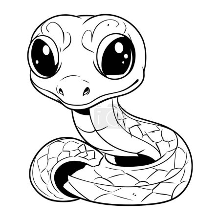 Ilustración de Bonita serpiente de dibujos animados. Ilustración vectorial aislada sobre fondo blanco. - Imagen libre de derechos