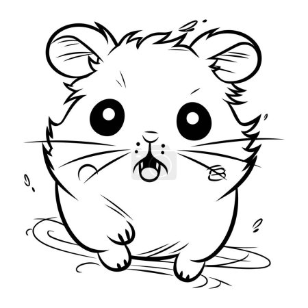 Illustration for Illustration of Cute Hamster for Coloring Book or Page - Royalty Free Image