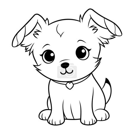 Ilustración de Lindo perro de dibujos animados. Ilustración vectorial. Libro para colorear para niños. - Imagen libre de derechos