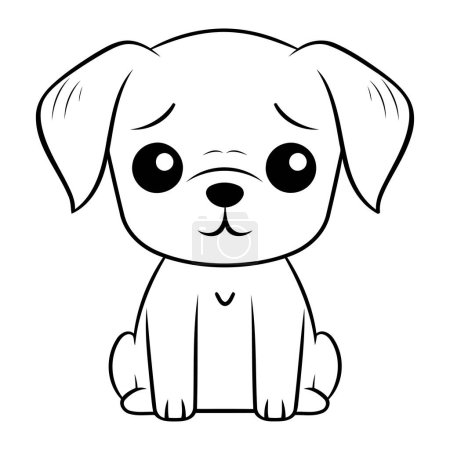 Illustration for Cute cartoon dog isolated on a white background. Vector illustration. - Royalty Free Image