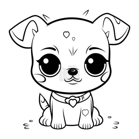 Illustration for Cute cartoon dog. Vector illustration for coloring book or page. - Royalty Free Image