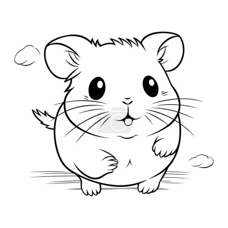 Illustration for Hamster   Black and White Cartoon Illustration. Coloring Book - Royalty Free Image