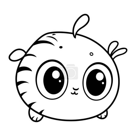 Illustration for Cute little monster kawaii character icon vector illustration designicon - Royalty Free Image