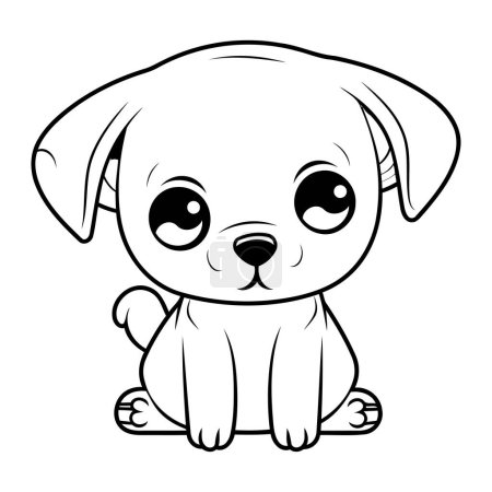 Illustration for Cute cartoon dog. Vector illustration. Coloring book for children. - Royalty Free Image