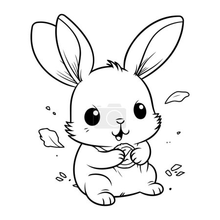 Illustration for Illustration of a Cute Little Bunny Cartoon Character Coloring Book - Royalty Free Image