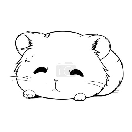 Photo for Illustration of a Cute Hamster on a white background. - Royalty Free Image