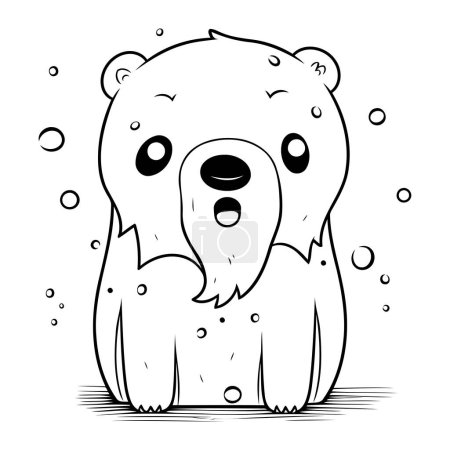 Photo for Illustration of a cute cartoon polar bear. Vector illustration for coloring book. - Royalty Free Image