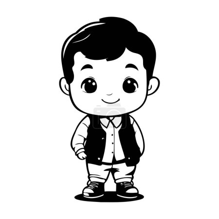 Ilustración de Lindo niño pequeño con ropa casual. dibujo animado vector ilustración diseño gráfico - Imagen libre de derechos