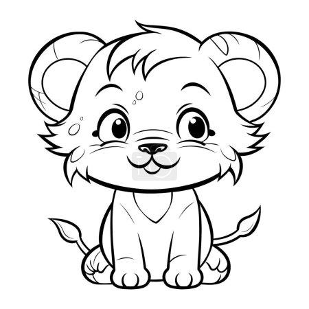 Illustration for Cute Lion Cartoon Mascot Character Coloring Book Illustration - Royalty Free Image