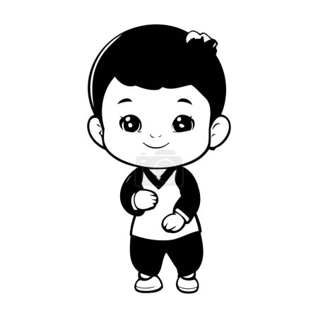 Illustration for Cute little boy character vector illustration designicon vector illustration graphic design - Royalty Free Image