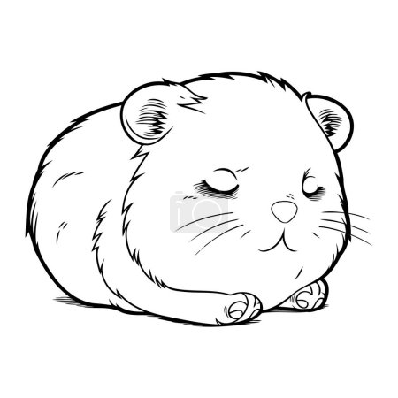 Photo for Cute hamster on white background. Hand drawn vector illustration. - Royalty Free Image