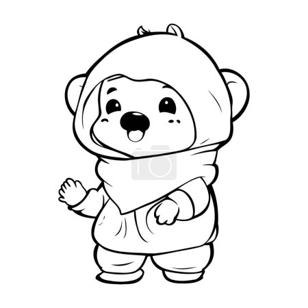 Ilustración de Lindo oso polar en una bufanda caliente. Ilustración vectorial. - Imagen libre de derechos
