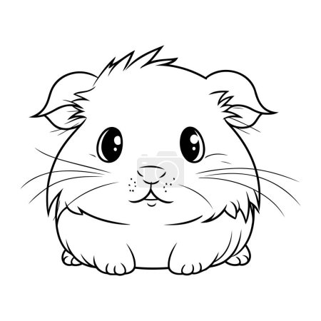 Photo for Cute hamster cartoon. Black and white vector illustration for coloring book. - Royalty Free Image