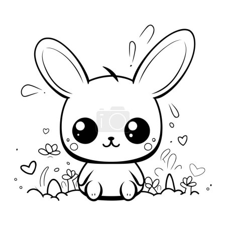 Illustration for Cute little rabbit in the grass. vector illustration. eps10 - Royalty Free Image