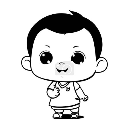 Illustration for Cute little boy with hairstyle and clothes cartoon vector illustration graphic design - Royalty Free Image