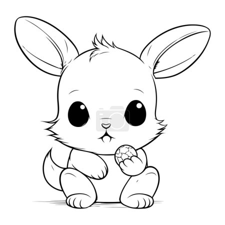 Illustration for Rabbit with Easter egg   Coloring book. Vector illustration. - Royalty Free Image