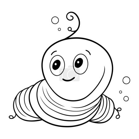 Illustration for Coloring Page Outline Of a Cute Smiling Cartoon Snail - Royalty Free Image